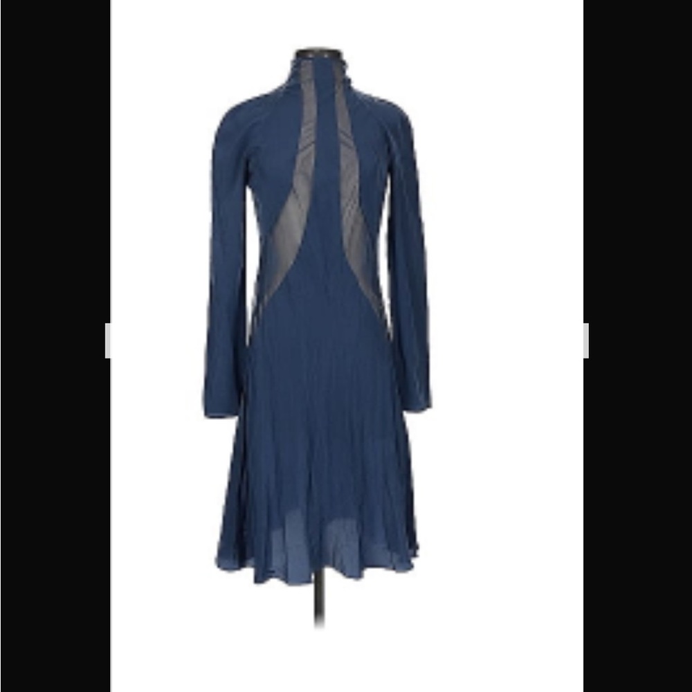 Exceptional Sac Posen silk dress with sheer panels size 4